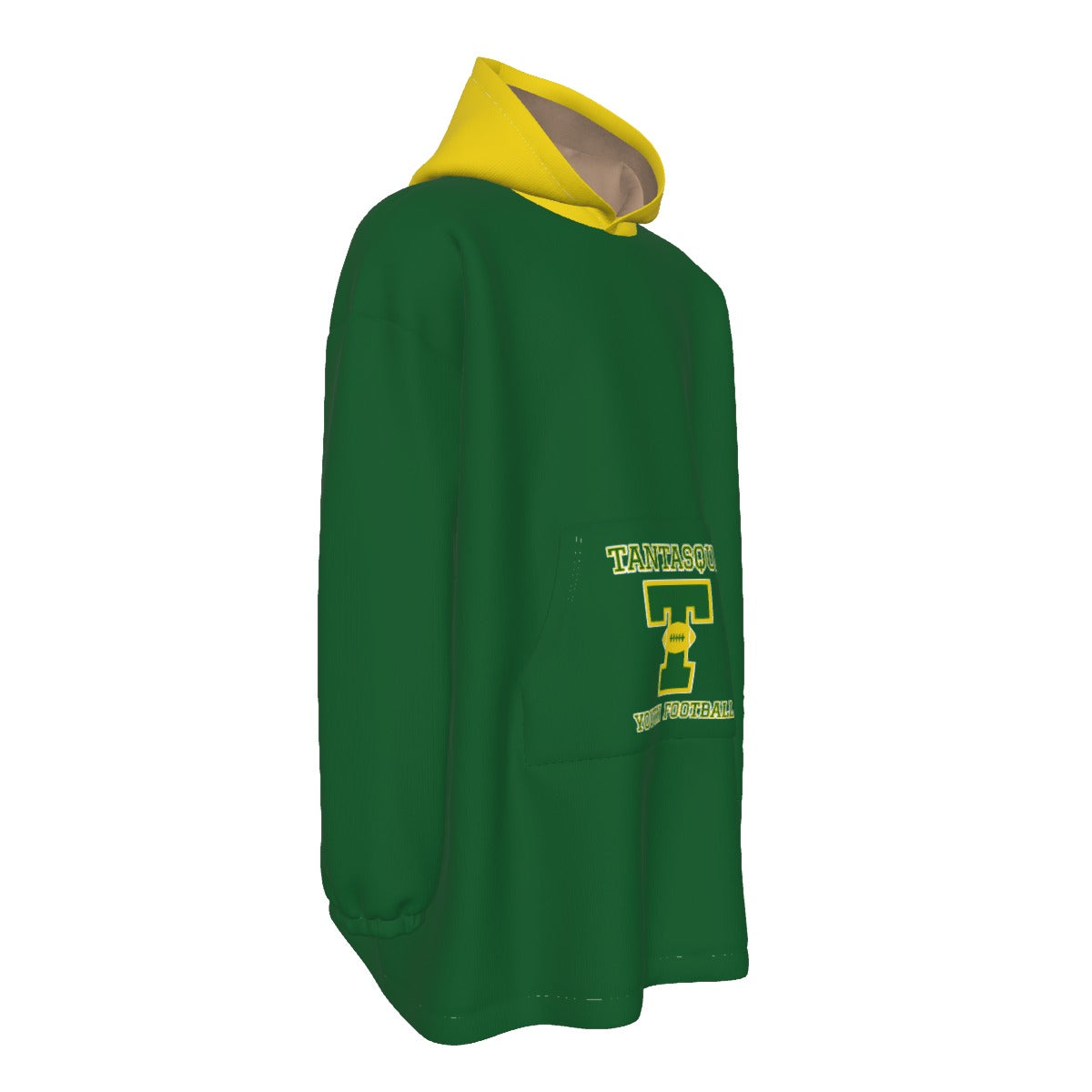 Adult Tantasqua Youth Football Blanket Hoodie - Green Edition (Personalization Optional)
