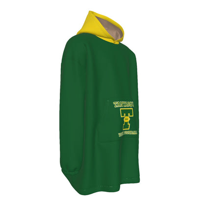 Adult Tantasqua Youth Football Blanket Hoodie - Green Edition (Personalization Optional)