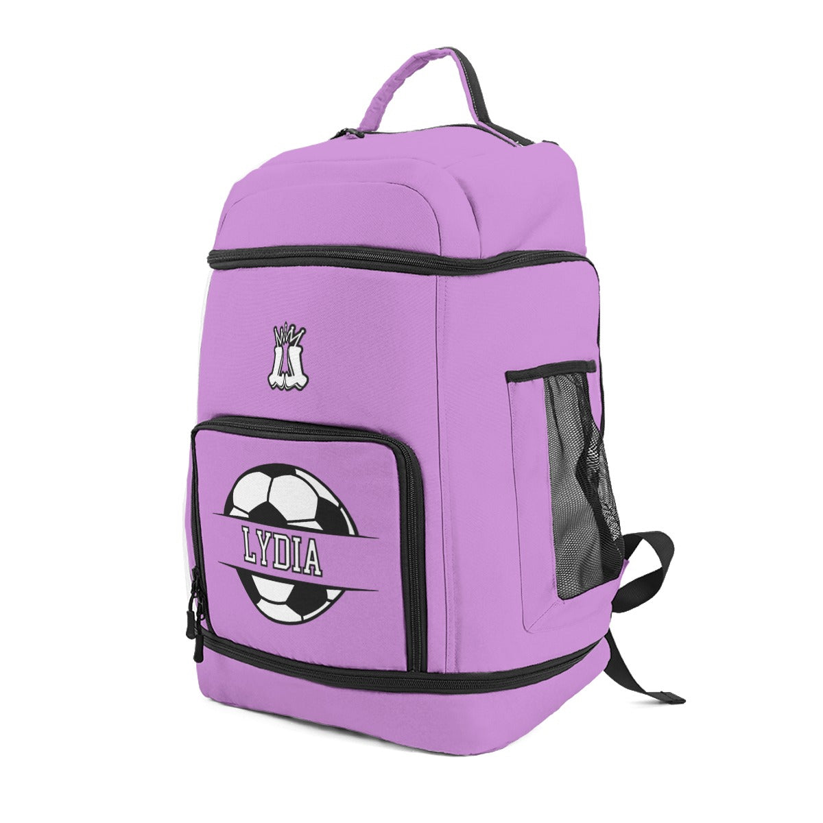 Personalized Soccer Sports Bag, Custom Name Backpack, Lilac Edition