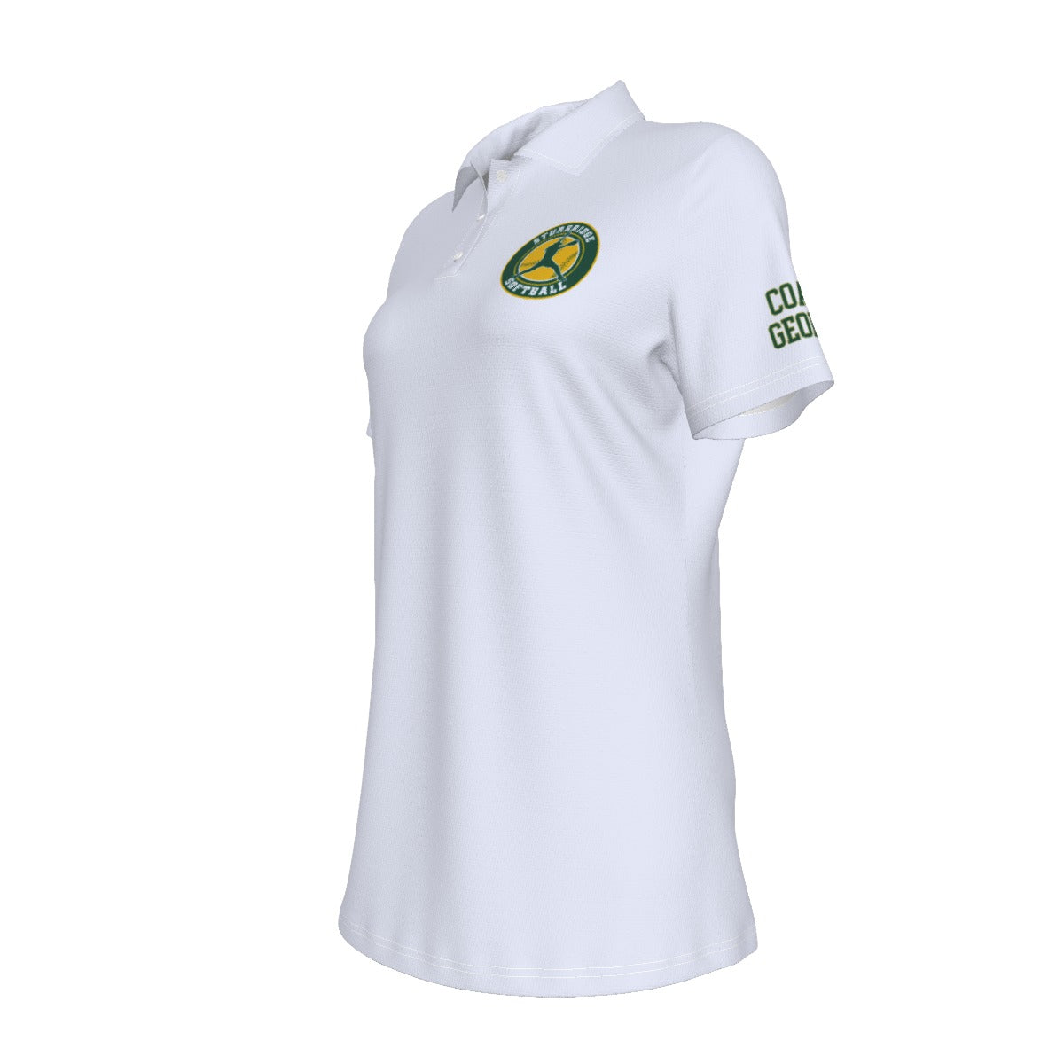 Women's Sturbridge Girls Softball UV Protection Polo - Coach's White Edition (Personalized)