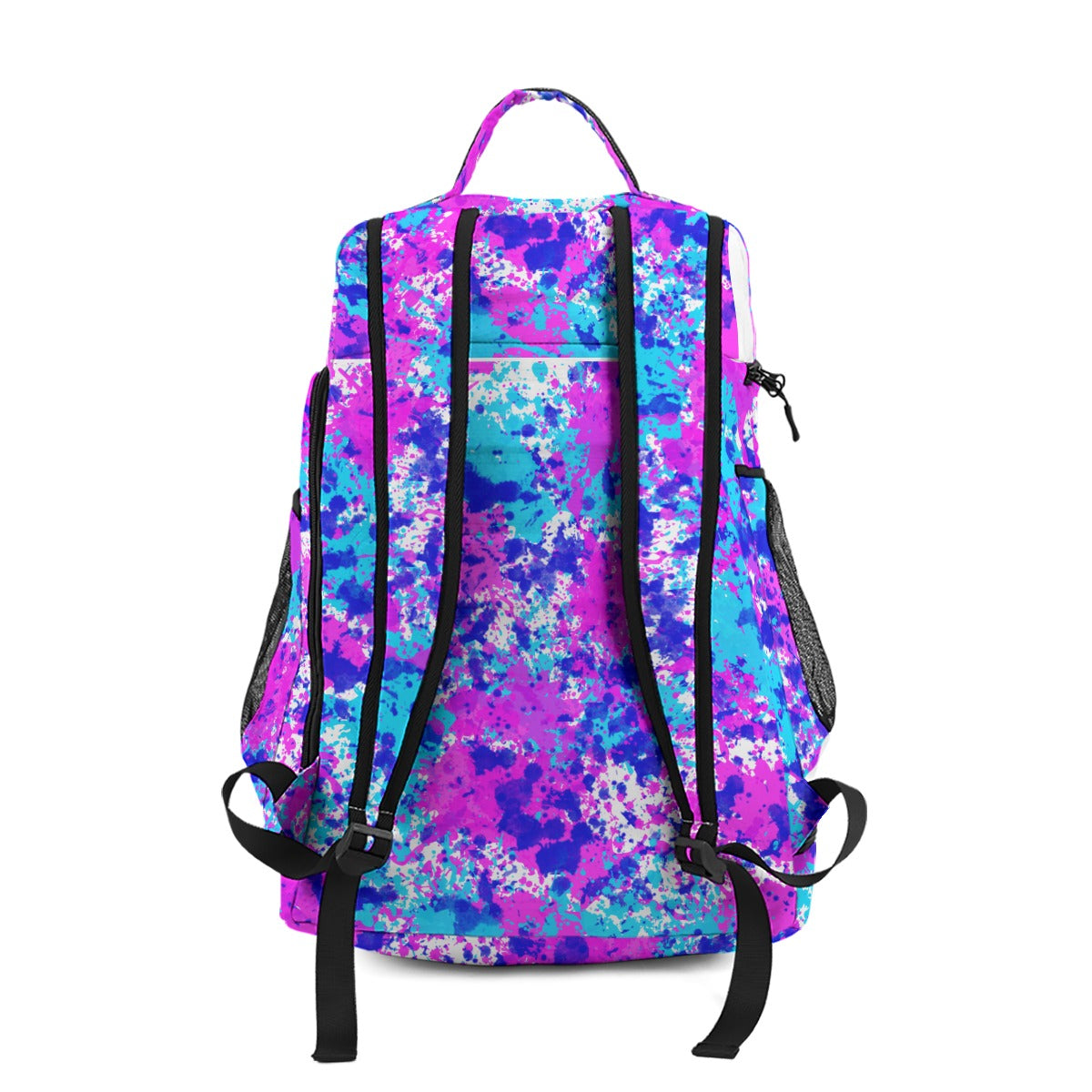 Personalized All-Sports Paint Splatter Sports Bag, Purple/Blue Edition