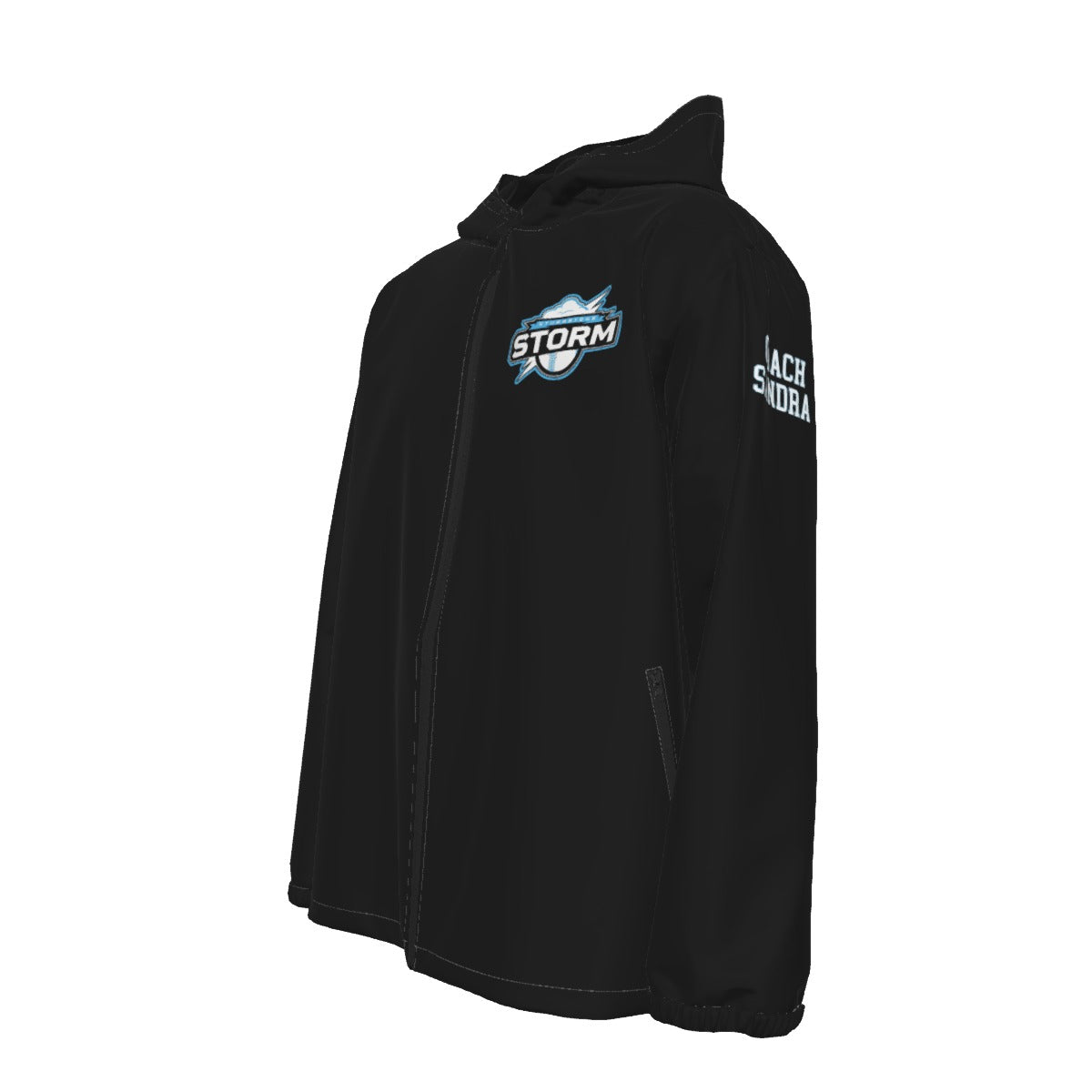 Adult Unisex Storm Full Zipper Windproof Jacket - Black Edition (Personalized)