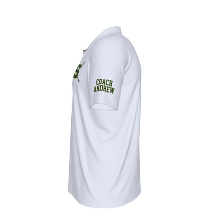 Men's Sturbridge Little League UV Protection Polo - Coach's White Edition (Personalized)
