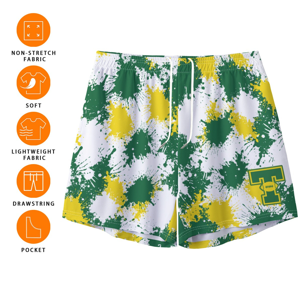 Teen/Adult Tantasqua Youth Football Mesh Shorts - Paint Splatter Edition (no inner liner)