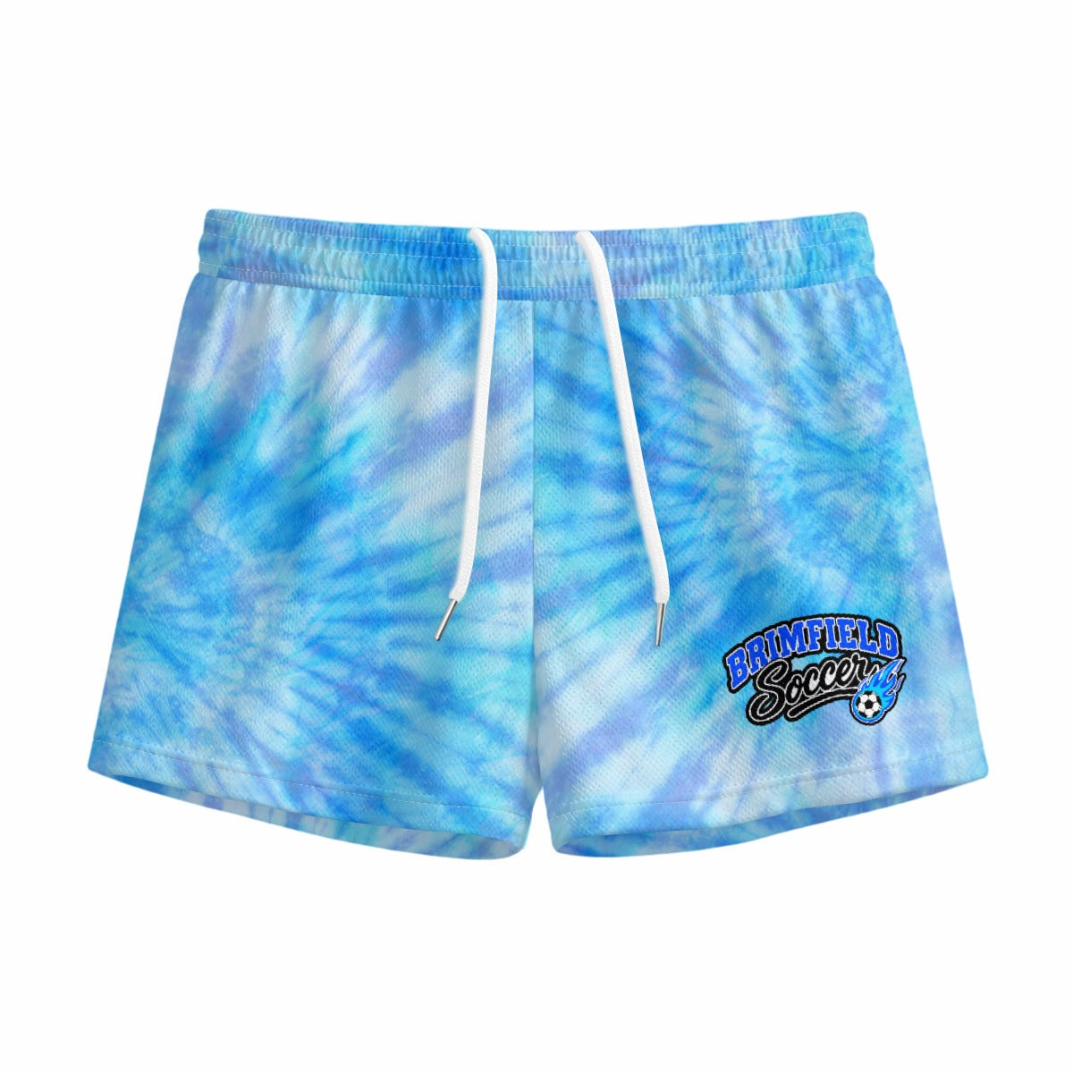Youth Brimfield Soccer Mesh Shorts (Light Blue Tie Dye, Loose Fit)