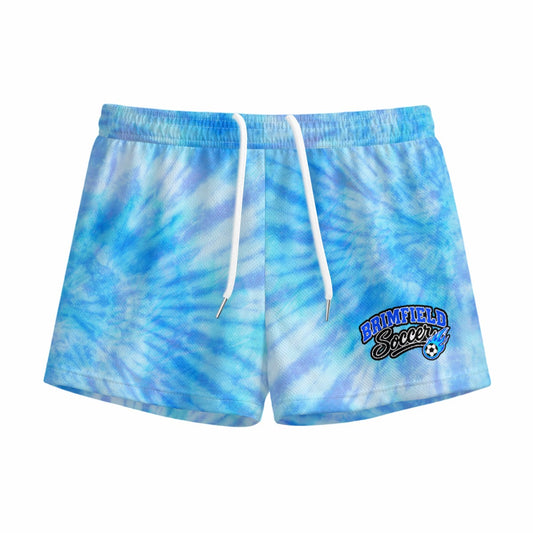 Youth Brimfield Soccer Mesh Shorts (Light Blue Tie Dye, Loose Fit)