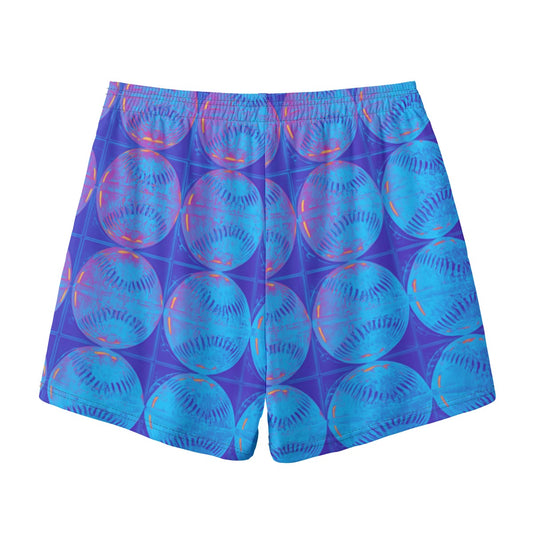 Adult/Teen Bright Blue Baseball Mesh Shorts