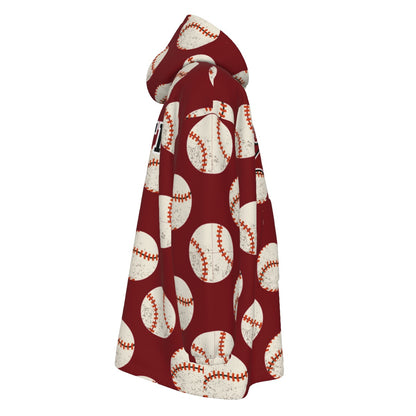 Personalized Adult One-Size Quaboag Baseball Blanket Hoodie