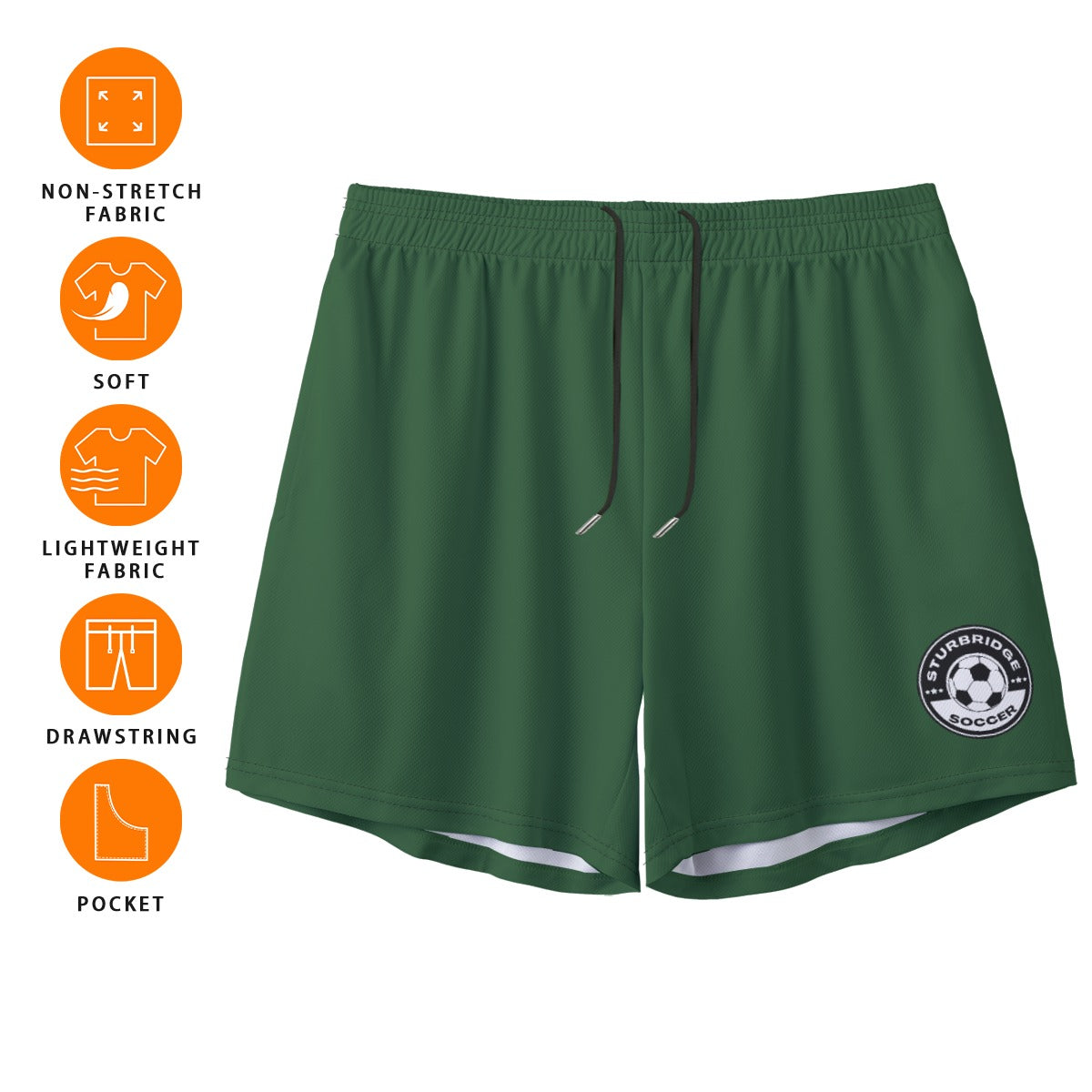 Teen/Adult Sturbridge Soccer Mesh Shorts - Green Edition (no inner liner)