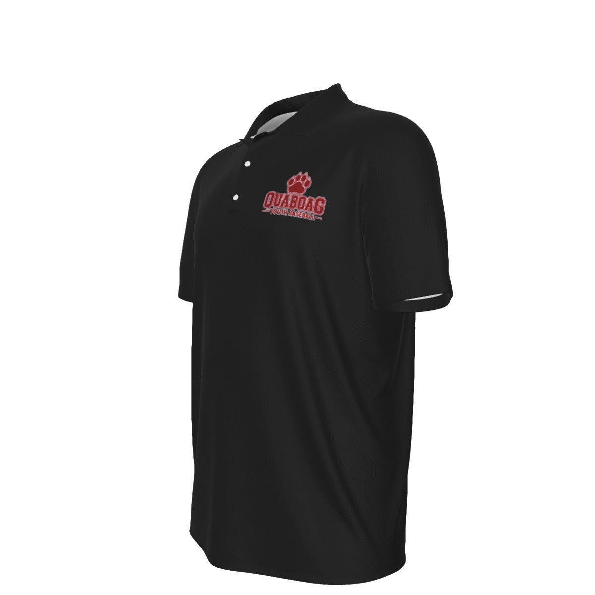 Adult Quaboag Baseball UV Protection Polo = Black