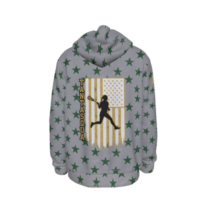 Adult TRYLAX Gray Flag and Stars Hoodie - Girl's Edition (Non-Personalized)