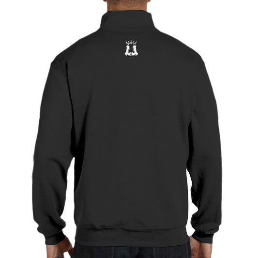 Adult Unisex Brimfield Softball 1/2 Zip Placket Pullover, Black