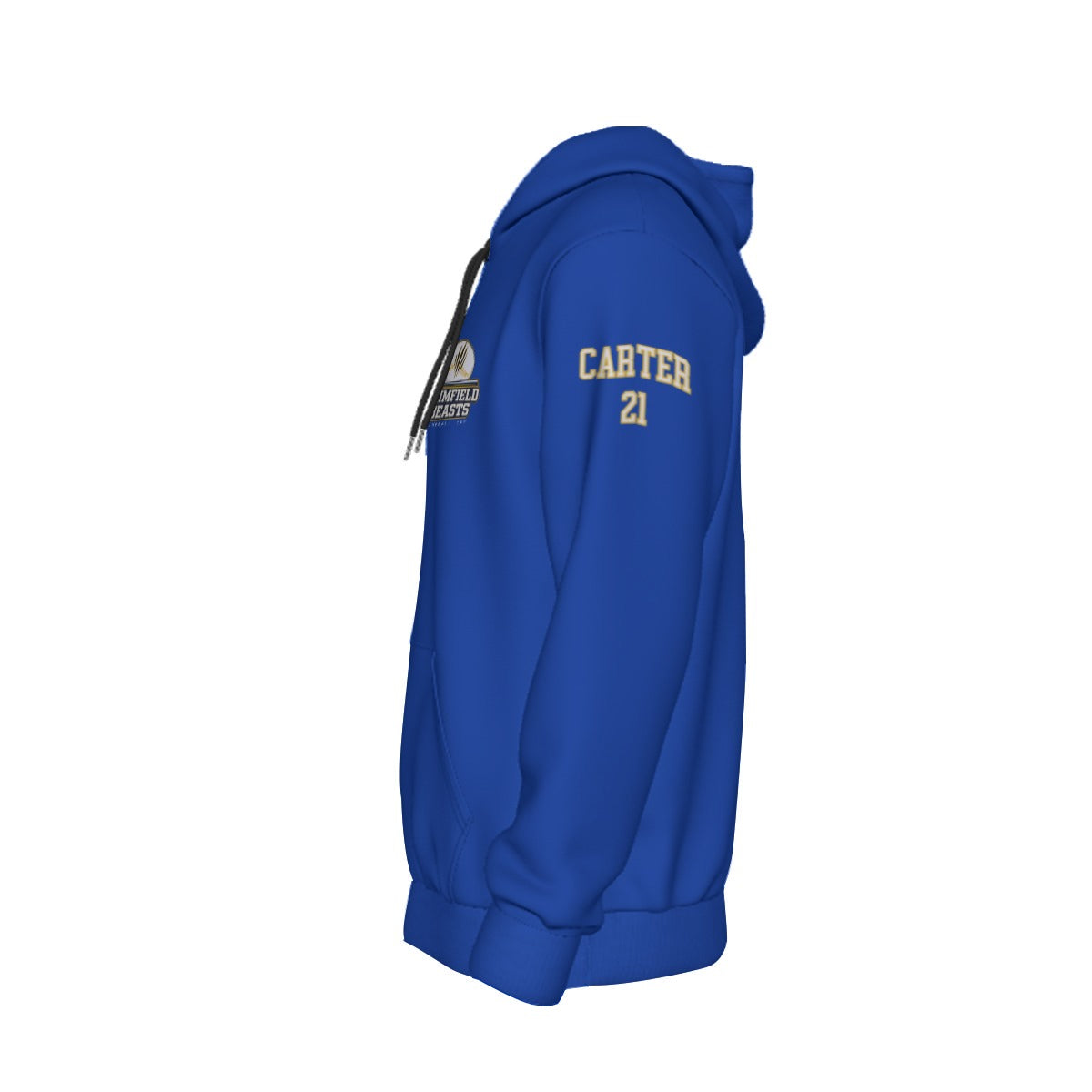 Adult Brimfield Beasts Flag Hoodie - Blue Edition (Personalized)
