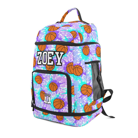 Personalized Name Basketball Backpack, Color Splash Basketball Edition