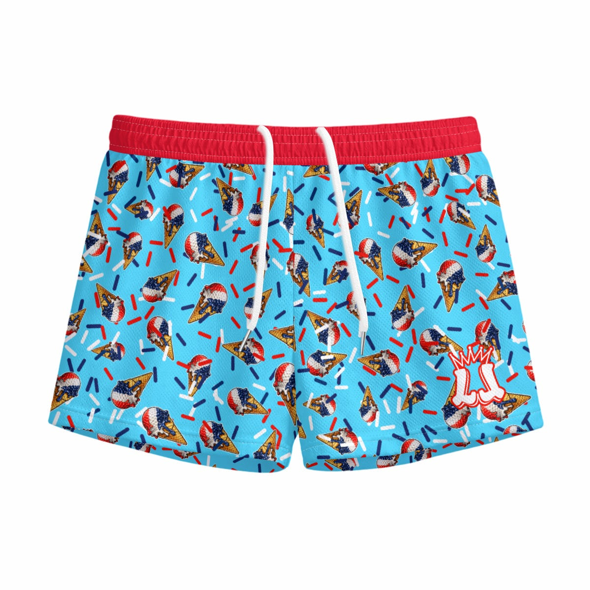 Kids Patriotic Golf Ice Cream Mesh Shorts