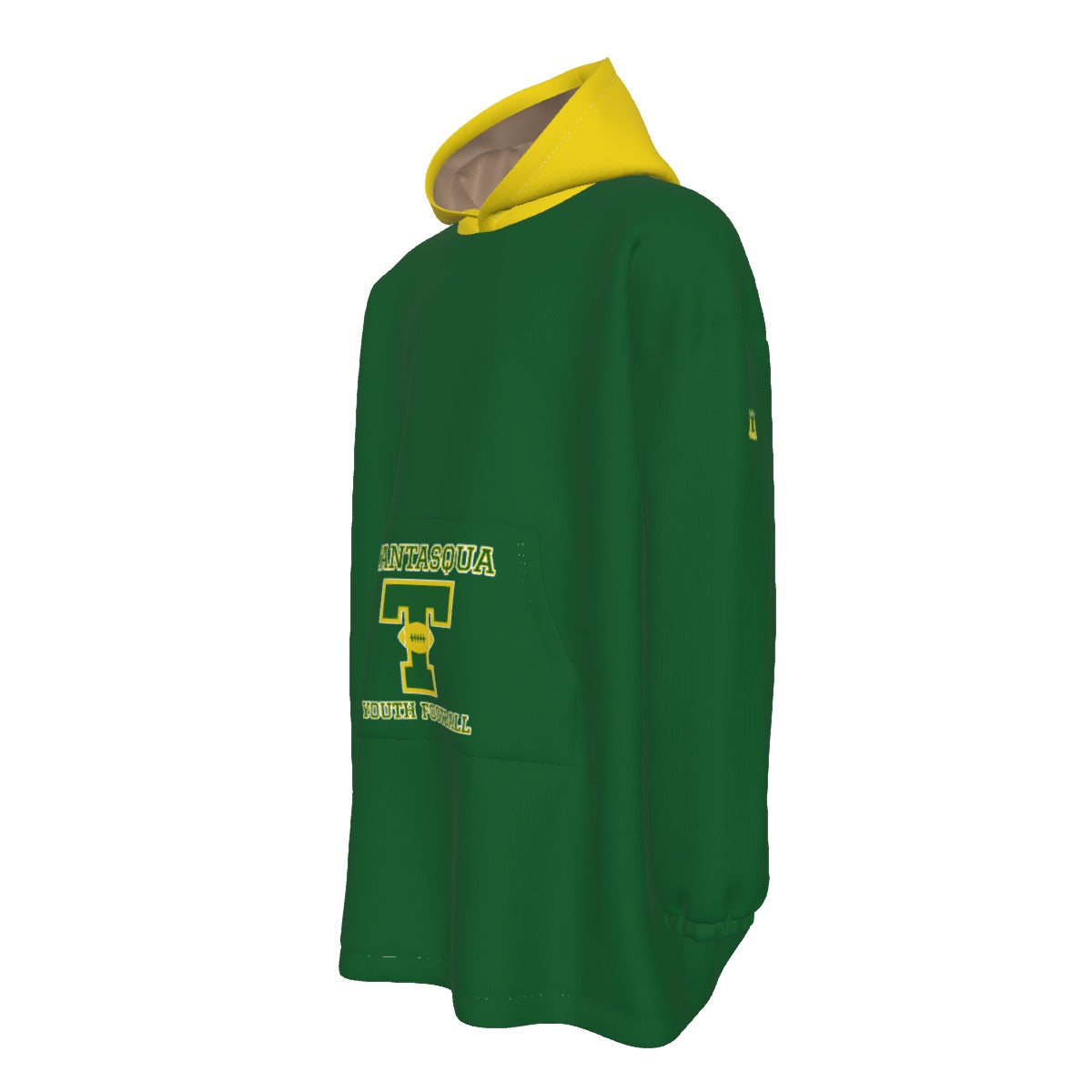 Adult Tantasqua Youth Football Blanket Hoodie - Green Edition (Personalization Optional)