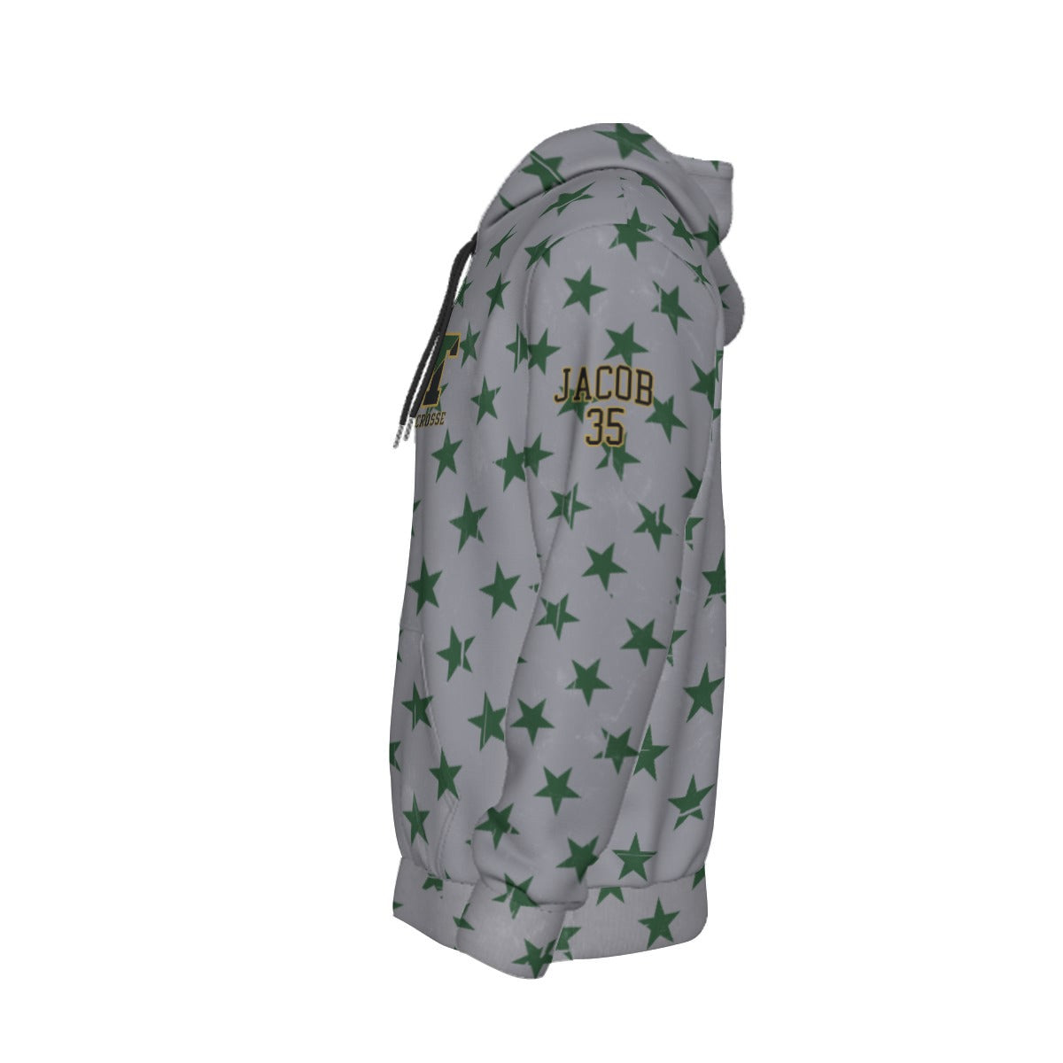 Adult TRYLAX Gray Flag and Stars Hoodie-Boy's Edition (Personalized)