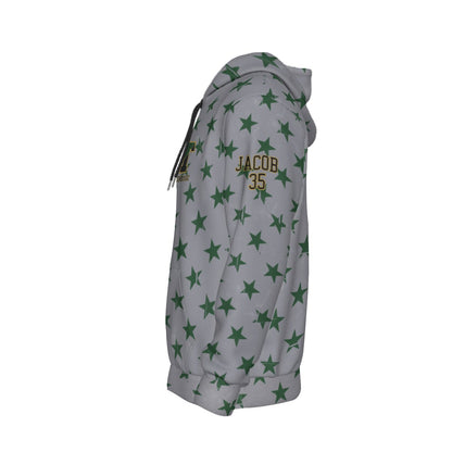 Adult TRYLAX Gray Flag and Stars Hoodie-Boy's Edition (Personalized)