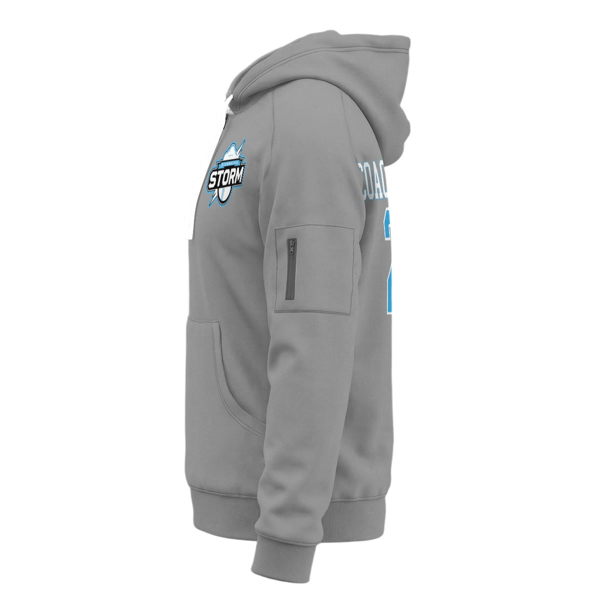 Storm Unisex Adult Half-Zip Hoodie (Gray - Personalized)