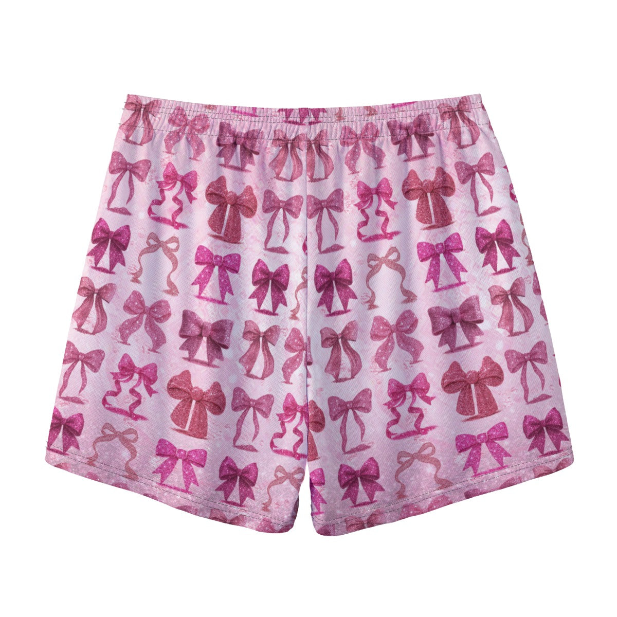 Women's Bow Coquette Glitter Mesh Cheer Shorts