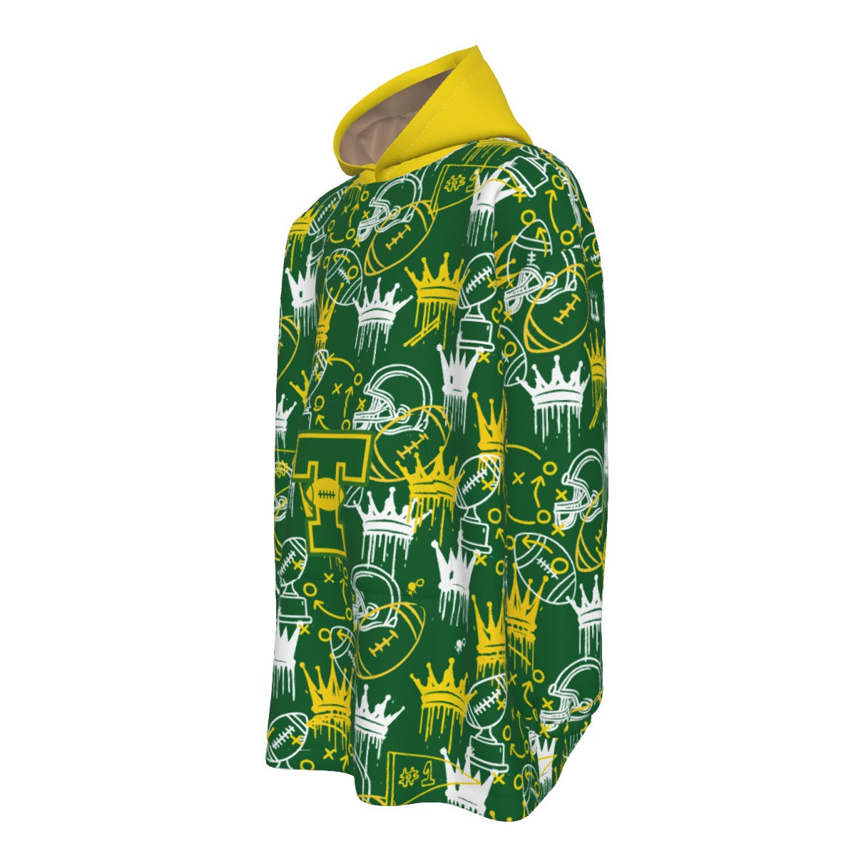 Adult Tantasqua Youth Football Blanket Hoodie - Dripping Crowns Edition (Personalization Optional)