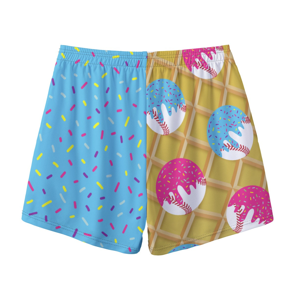 All-Over Print Adult Mesh Baseball Shorts, Ice Cream Drip