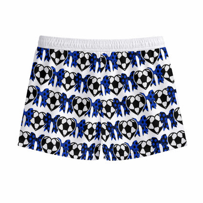 Youth Brimfield Soccer Mesh Shorts (Hearts White, Loose Fit)
