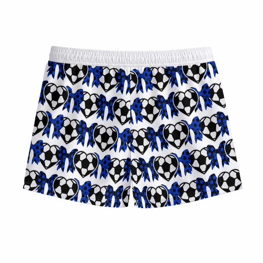 Youth Brimfield Soccer Mesh Shorts (Hearts White, Loose Fit)