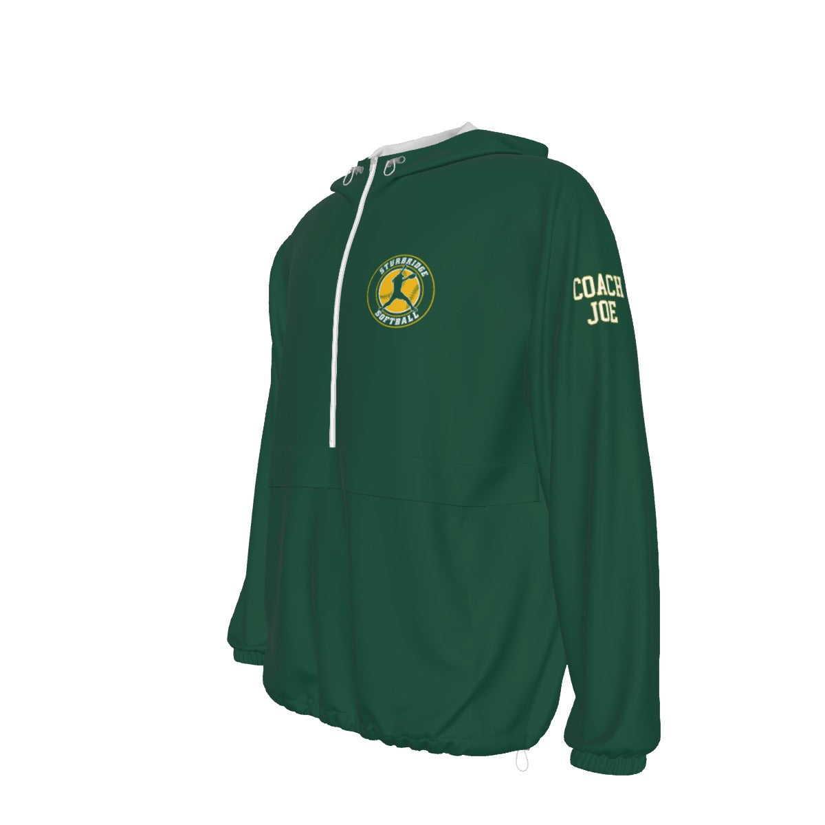 Adult Unisex 1/2 Zip Sturbridge Softball Pullover Windbreaker - Green Edition (Personalized)