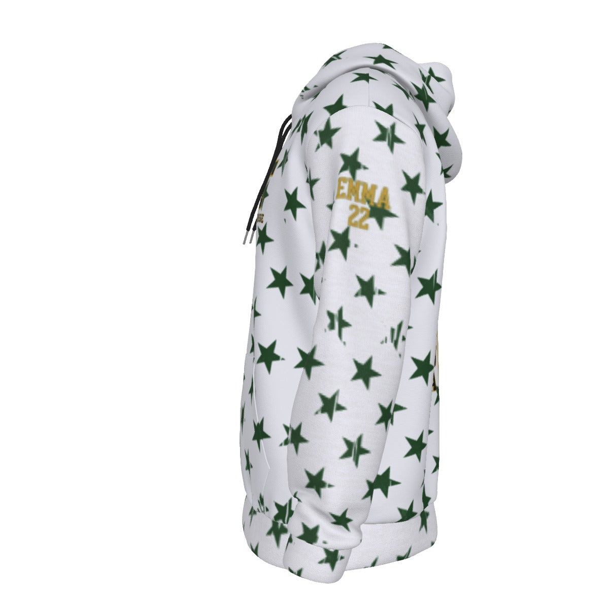 Adult TRYLAX Girl's Flag and Star Hoodie (Personalized)