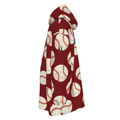 Personalized Adult One-Size Quaboag Baseball Blanket Hoodie