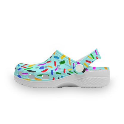 Kids Summer Clogs, Confetti Sprinkles Design