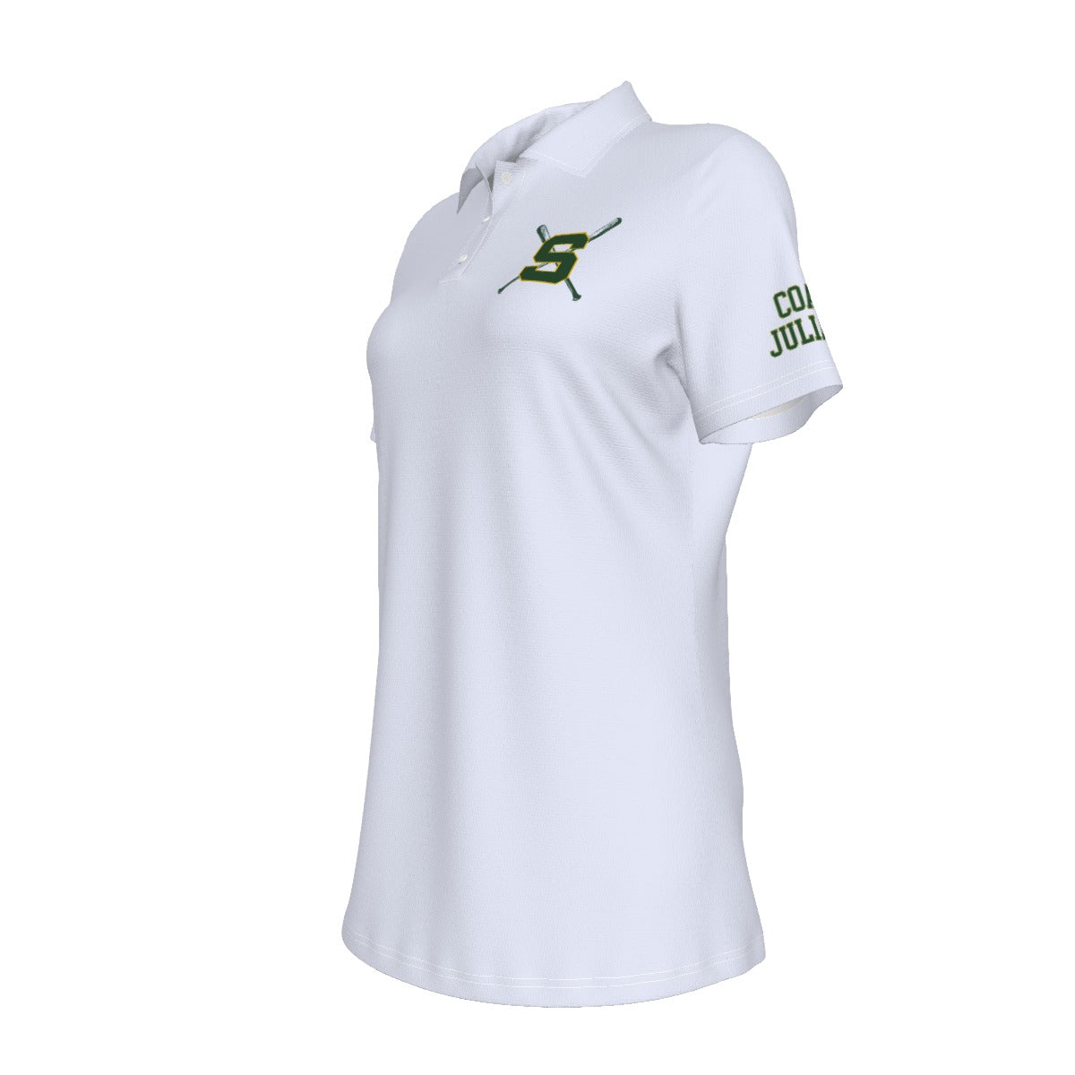 Women's Sturbridge Little League Baseball UV Protection Polo - Coach's White Edition (Personalized)