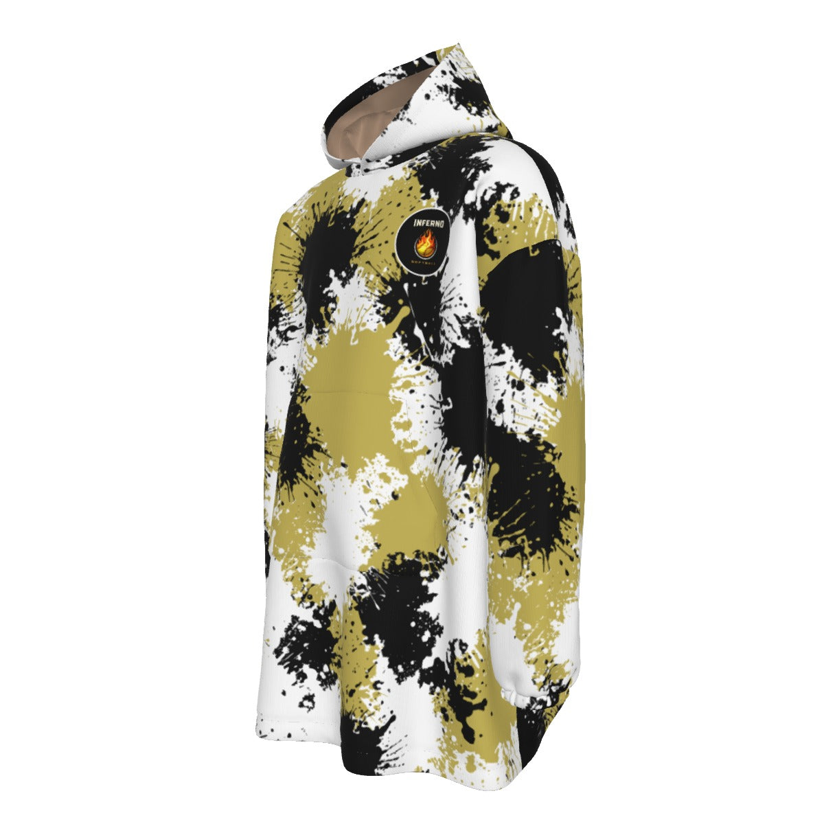 Adult Brimfield Inferno Softball Paint Splatter Blanket Hoodie
