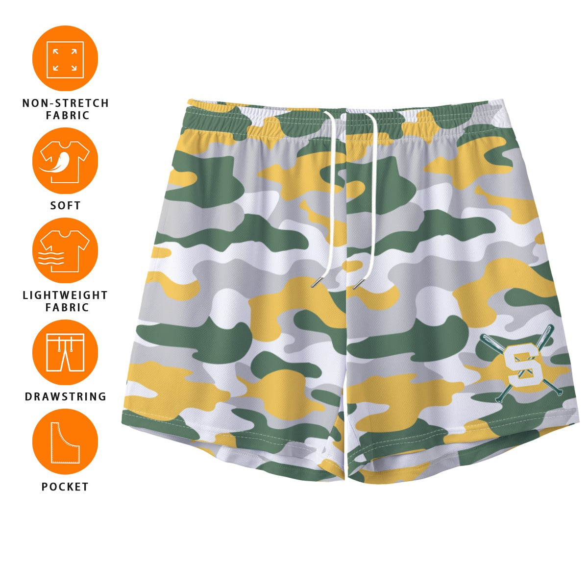 Adult Sturbridge Little League Baseball Mesh Shorts - Camo Edition (no inner liner)
