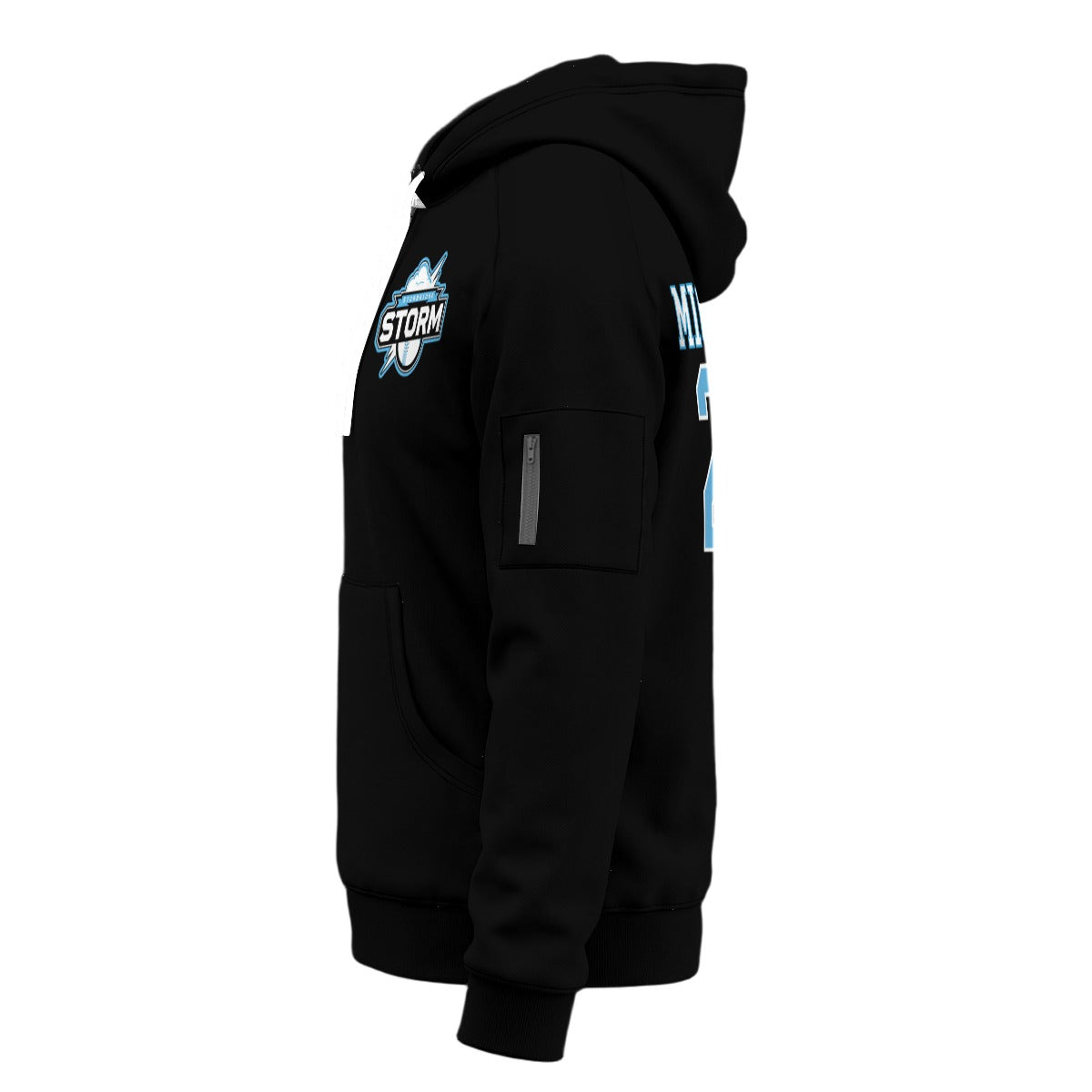 Storm Unisex Adult Half-Zip Hoodie (Black - Personalized)
