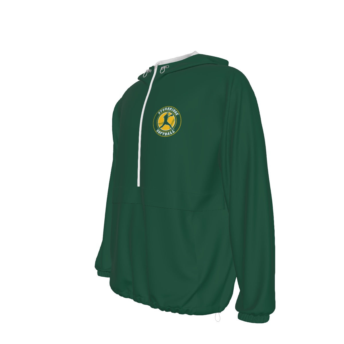 Adult Unisex 1/2 Zip Sturbridge Softball Pullover Windbreaker - Green Edition (Non-Personalized)