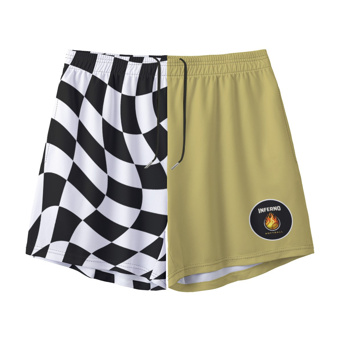 Adult Brimfield Inferno Softball Mesh Shorts 1/2 Checkered (no inner liner)