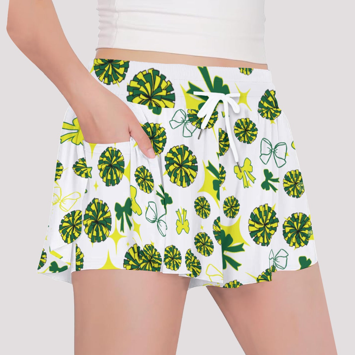 Girls Warriors Cheer Butterfly Shorts - White Edition