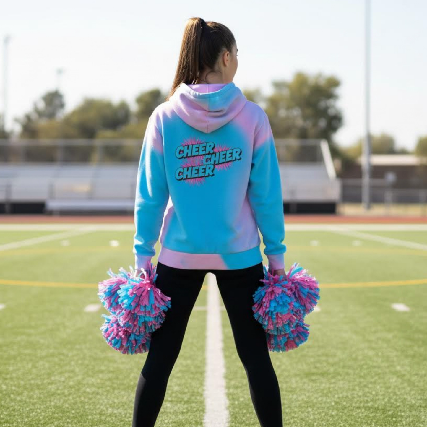 Cheerleader Hoodie, Cotton Candy Design, Cheer Sweatshirt