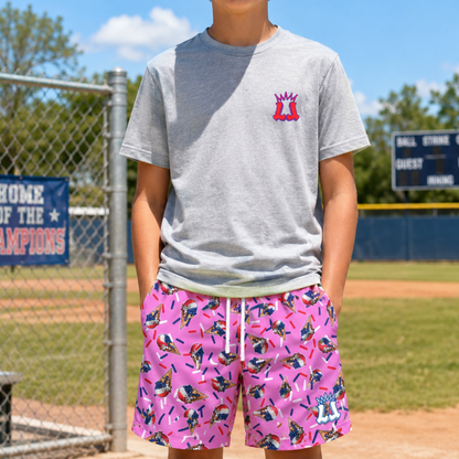 Kids Golf Shorts, Patriotic Ice Cream Mesh Shorts
