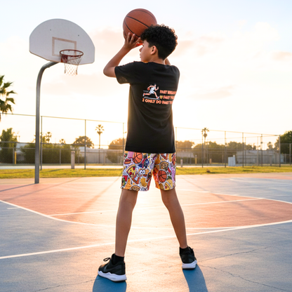 Youth Basketball Humor Fast Food Mesh Athletic Shorts