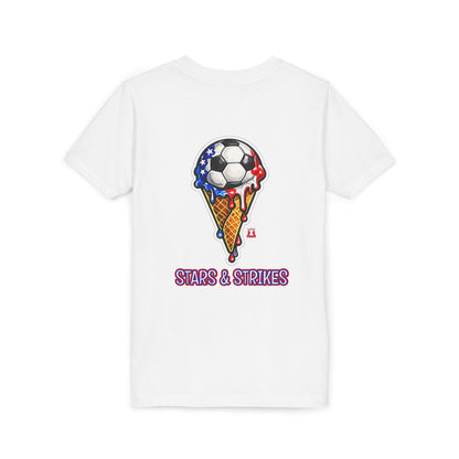 Kids Summer Patriotic Soccer T-Shirt Stars & Strikes