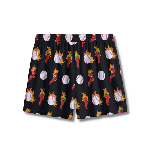 Youth "Throwing Heat" Baseball Mesh Shorts