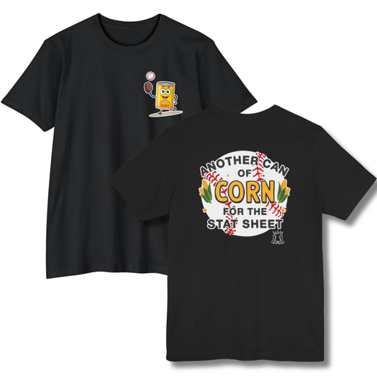 Adult "Can of Corn" Baseball Humor T-Shirt