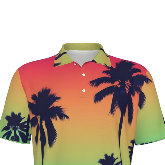 Men's UV Protection Palm Tree Polo Shirt