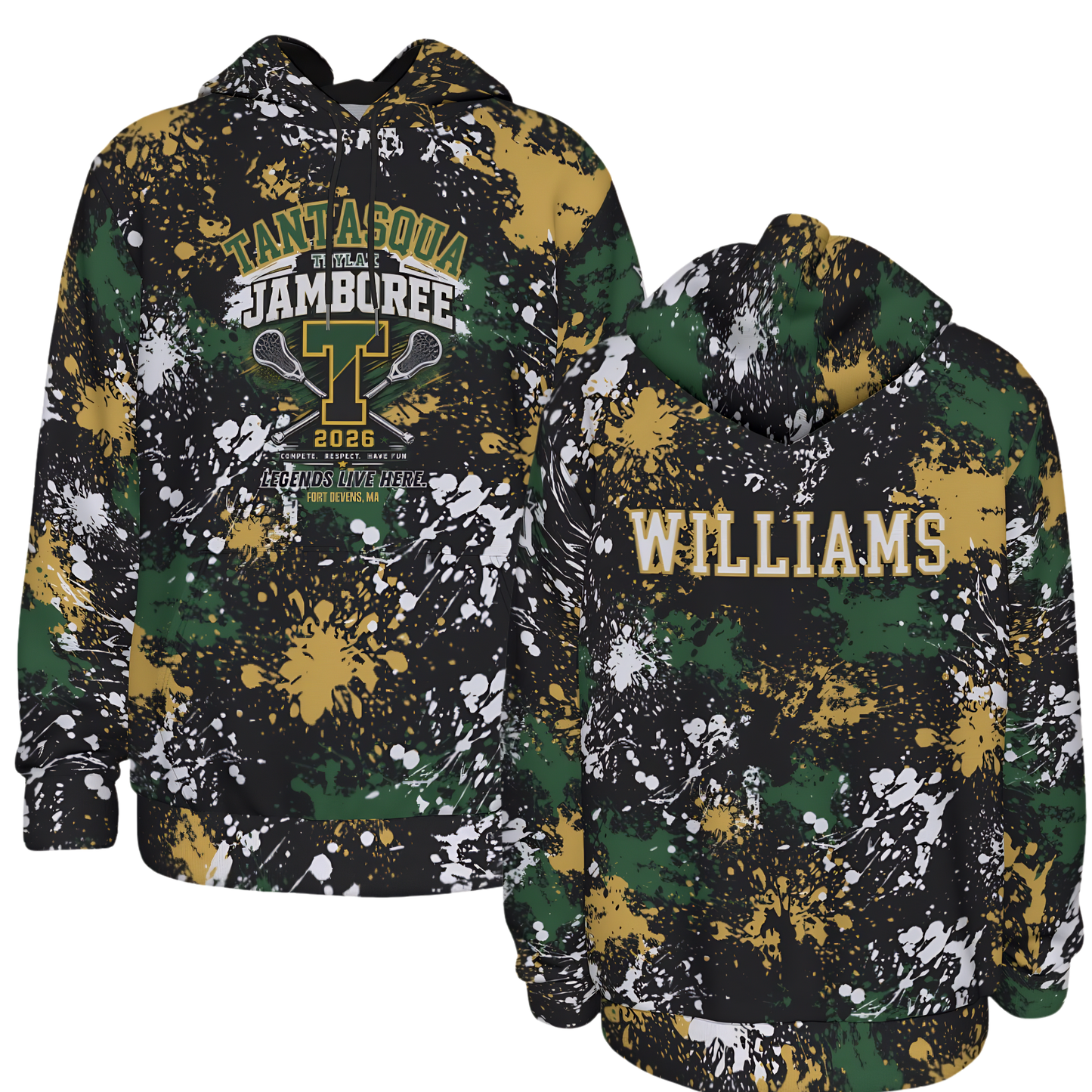Adult TRYLax Paint Spatter Jamboree 2026 Fleece Lined Hoodie (Personalized)