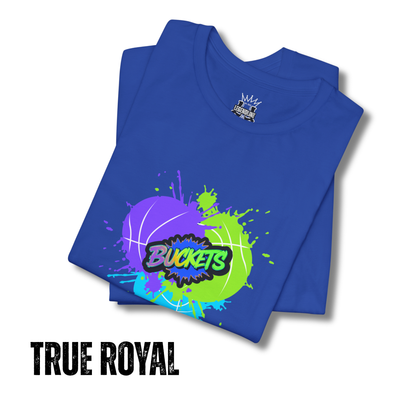 Adult Unisex Basketball T-Shirt: Buckets, Paint Splash Print