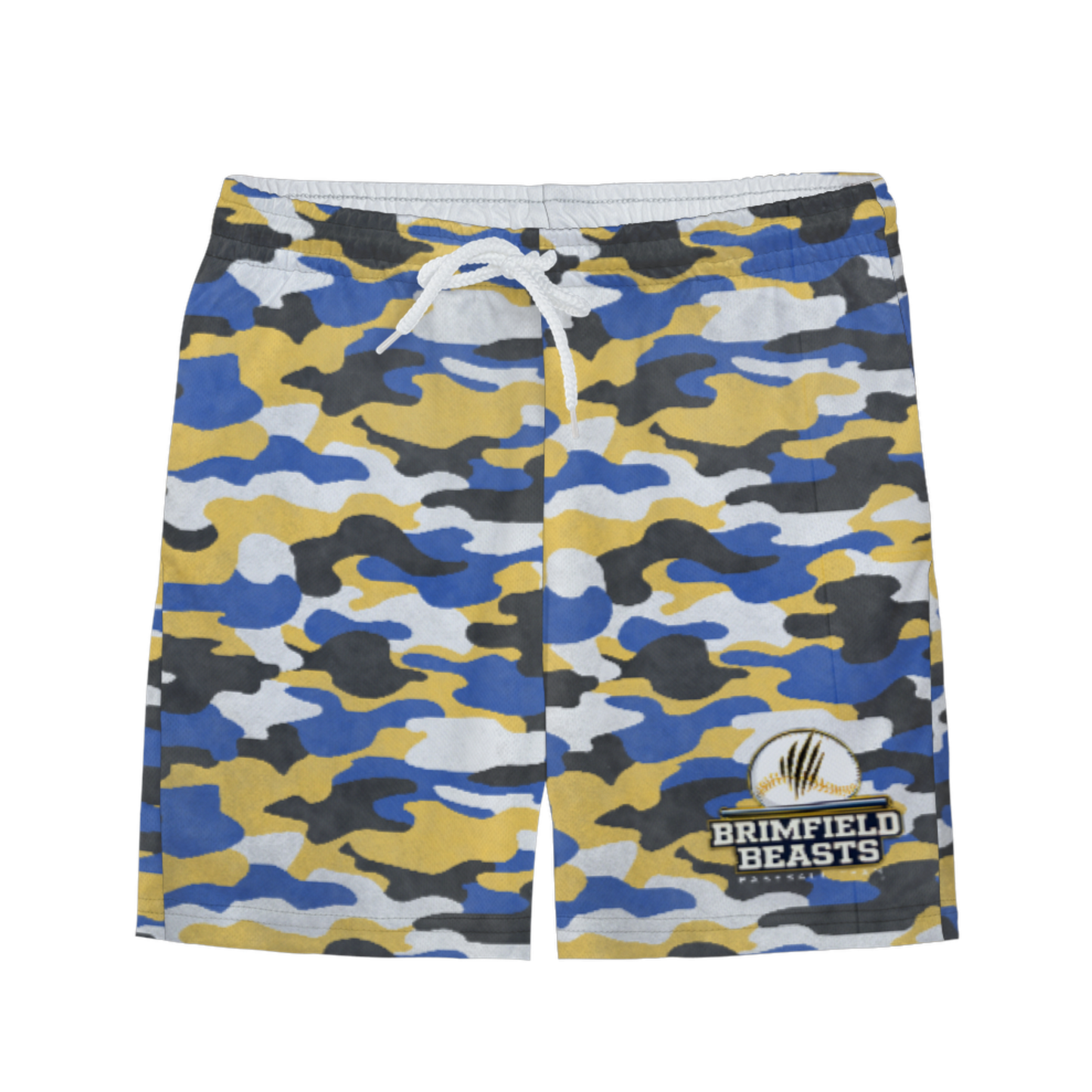 Youth Brimfield Beasts Baseball Distressed Camo Mesh Shorts