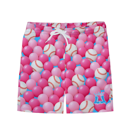 Youth Bubblegum Baseball Vibes Mesh Shorts